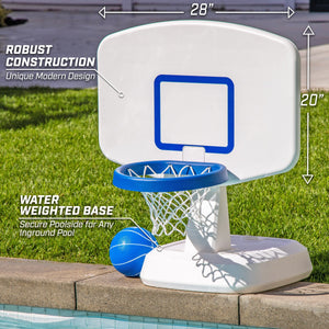 a basketball hoop with a water pump attached to it