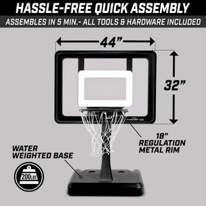 the basketball hoop with measurements