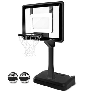 the basketball hoop with a basketball hoop and ball