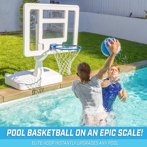 GoSports Splash Hoop ELITE Pool Hoop Basketball Game with Water Weighted Base, Adjustable Height, Regulation Steel Rim and 2 Pool Basketballs GoSports 