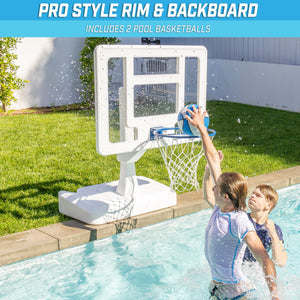 GoSports Splash Hoop ELITE Pool Hoop Basketball Game with Water Weighted Base, Adjustable Height, Regulation Steel Rim and 2 Pool Basketballs GoSports 