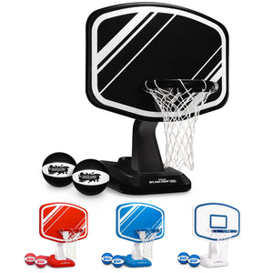 GoSports Splash Hoop PRO Swimming Pool Basketball Game - Includes Poolside Water Basketball Hoop, 2 Balls and Pump - Black GoSports 