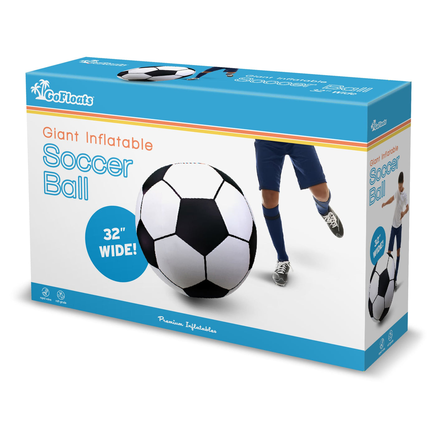GoFloats 4' Giant Inflatable Football - Easy Inflate and Deflate