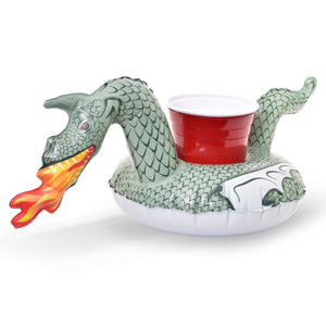 a green dragon drinking cup with a red cup